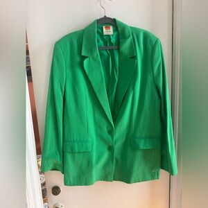 FARM Rio Green Oversized Blazer Classic Suit Jacket